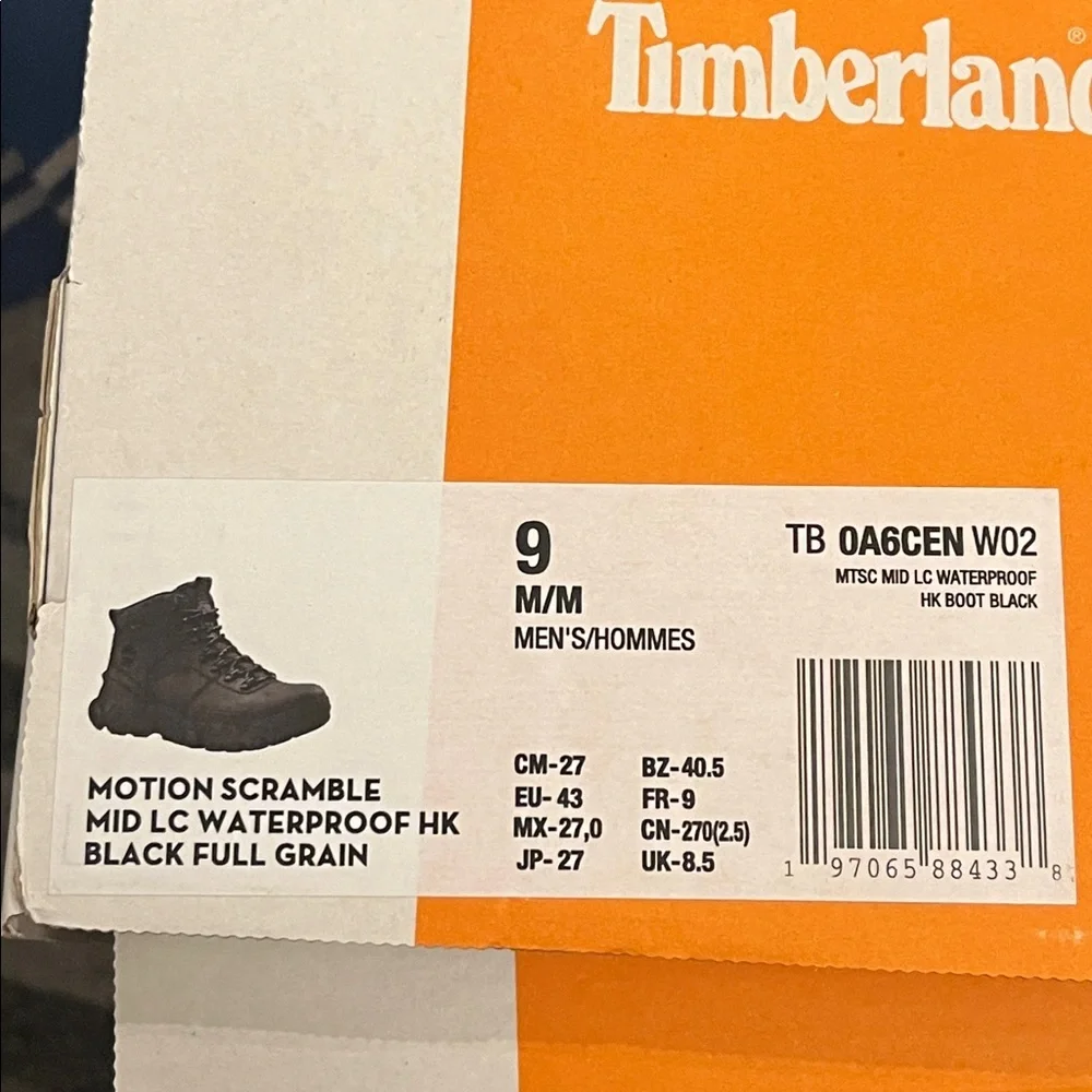 Timberland Motion Scramble Boots black new Mens Size 9